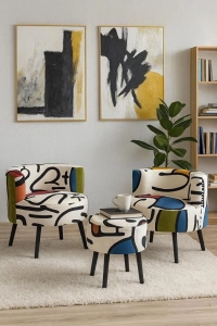 Bohem tarz Çay Seti Ikili Koltuk Berjer Ve Puf Takımı (salon, Balkon, Ofis) 3 Lü Takım 2